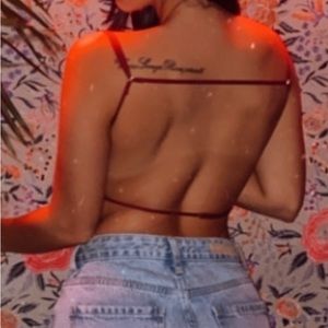 Burgundy sexy Crop Top. Size M great for a night out.